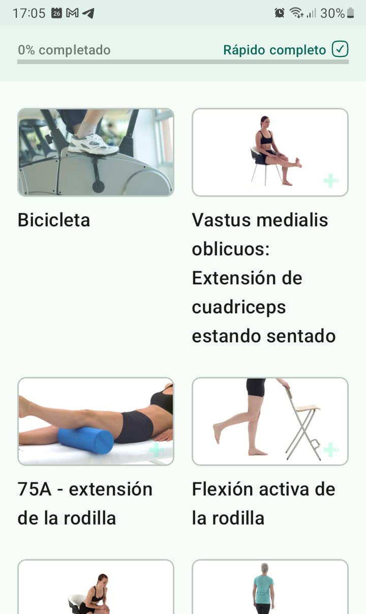 Programa de ejercicios en línea Lesión degenerativa de menisco